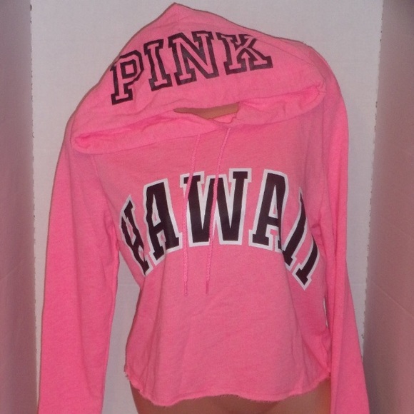 PINK Victoria's Secret Tops - Victoria's Secret crop Hawaii🌴Sweatshirt Hoodie